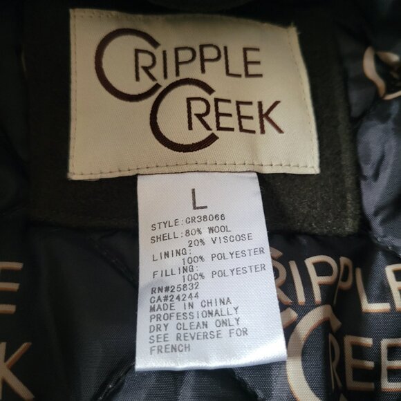 Cripple Creek Men’s L Concealed Carry Wool Melton Vest, Fully Lined and Quilted - Picture 6 of 10